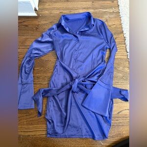 Purple wrap style dress